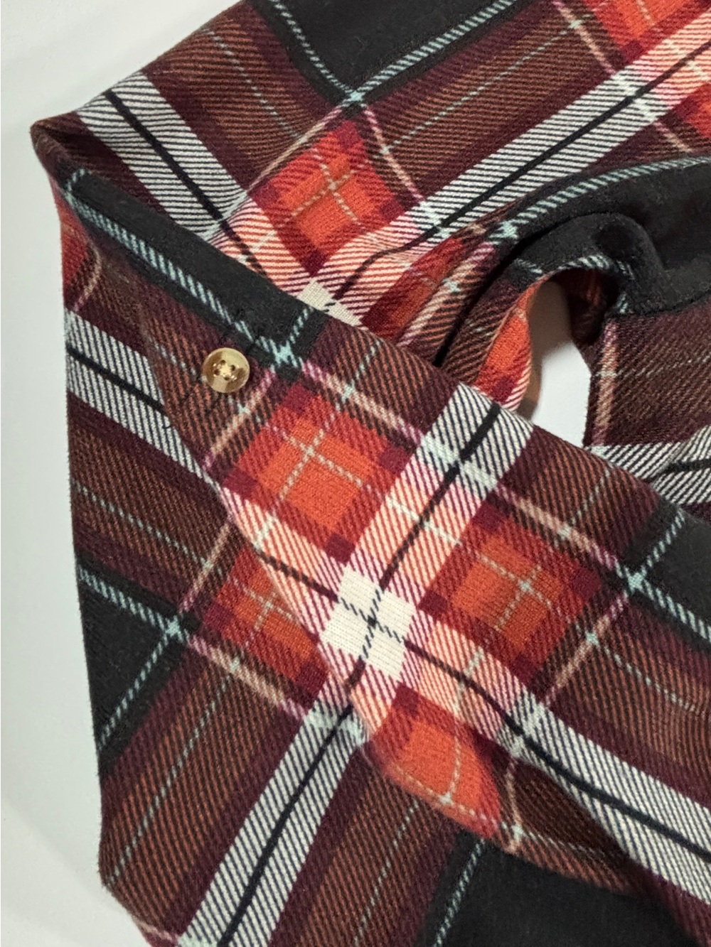 Eden & Olivia Soft Plaid Button Up Flannel Shirt Women’s XL Brown Buffalo Check - Picture 4 of 10